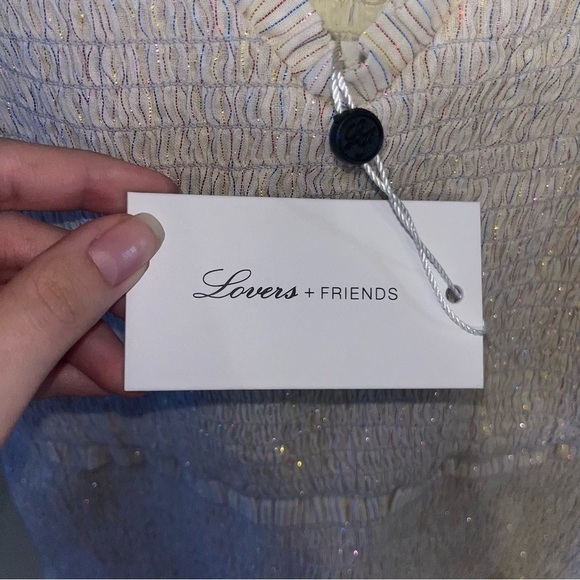 Lovers + Friends Sallie Metalic Smocked Mini Dress Size XS New With Tags - Picture 7 of 8